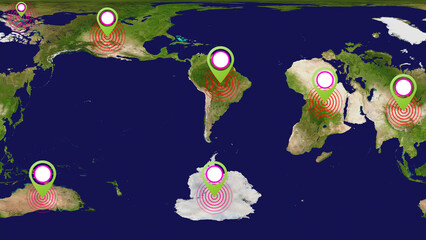 World Pin Point Location Map illustration. 