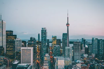 Fotobehang Toronto toronto in de schemering