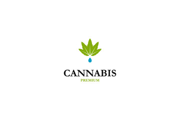 Flat cannabis oil logo design illustration vector inspiration idea