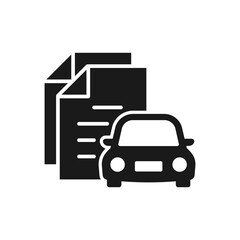 Car document. Auto insurance icon flat style isolated on white background. Vector illustration