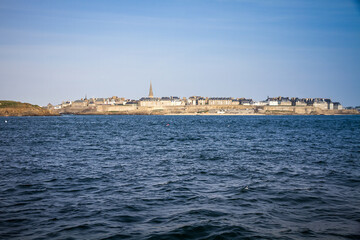 Saint-Malo city view from the sea, Brittany, France