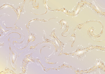 Fototapeta premium Golden swirl abstract background Artistic design Horizontal vector illustration