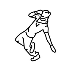 Man dancing hip hop  color line icon. Contemporary dance.