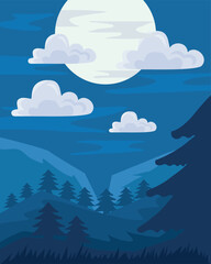 forest night landscape