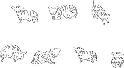 Fototapeta premium Animals illustration set for your concept.