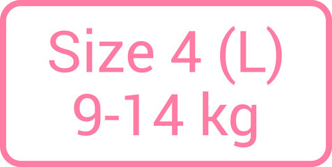 Diaper size based on baby's weight. Vector illustration isolated on white.