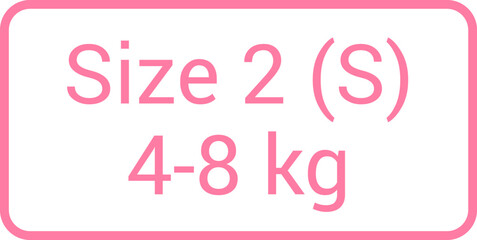 Diaper size based on baby's weight. Vector illustration isolated on white.