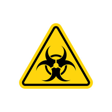 Biohazard vector warning sign, black and yellow banner.