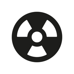Radiation sign line icon. Irradiation, danger, sickness, x rays, radioactive, radioactivity, toxic, catastrophe, toxicity, atom, uranium. Technology concept. Vector line icon for Advertising