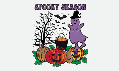 Spooky Season Halloween Sublimation T-Shirt Design