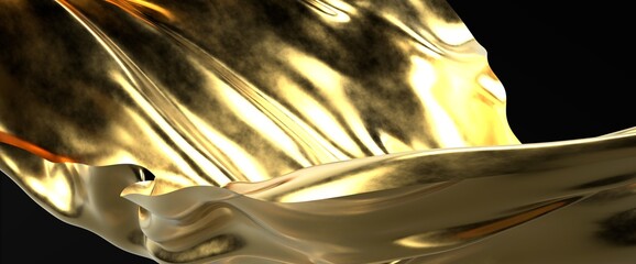 3D render of Gold Cloth abstract background