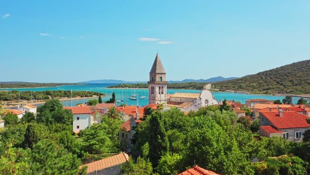Historic town of Osor between islands Cres and Losinj, Croatia