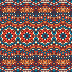Abstract bohemian indian textile ethnic seamless pattern ornamental. Vector ethnic geomertric art background