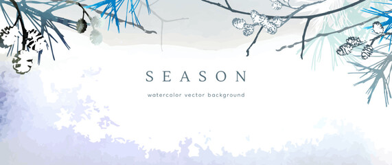 watercolor season vector winter holiday year art