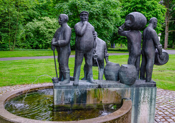 fountain of brewer in Westfalenpark, Dortmund, Germany 