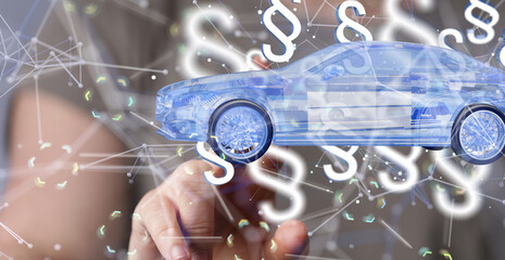 Car insurance concept with car in hands 3d