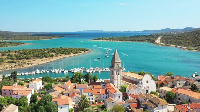 Historic town of Osor between islands Cres and Losinj, Croatia
