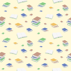 Seamless pattern of books on a white background. Education allpaper print template vector texture. Vector illustration . Abstract design for wallpaper print, covers, textile, fabric prints
