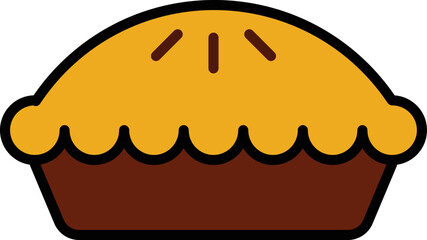 Pie Cartoon Colored Vector Icon