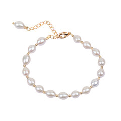 Baroque pearl bracelet isolated on white background