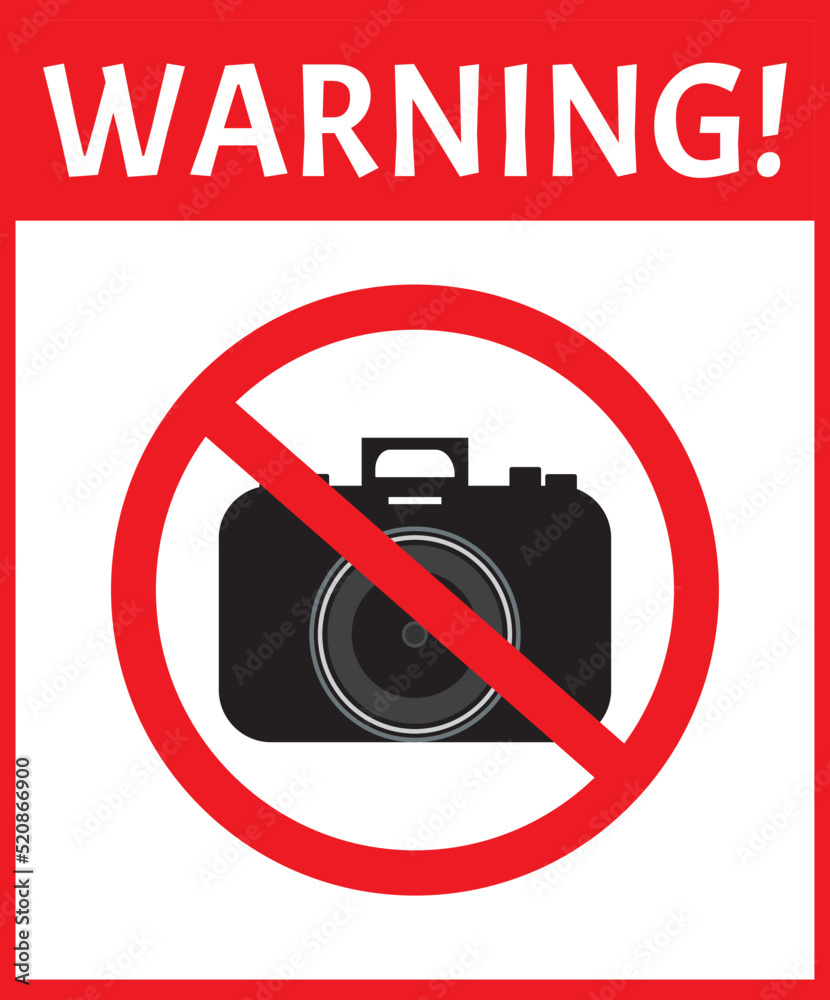 Wall mural no camera warning sign vector