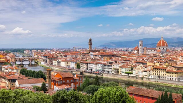 Panoramic Day Time Lapse of Florence, Tuscany, Italy