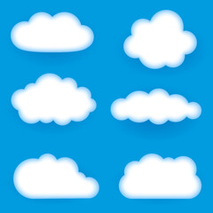 clouds sky set of different shapes