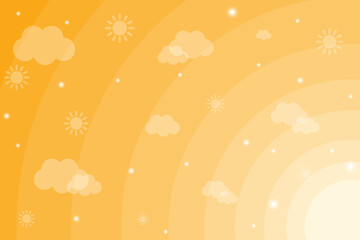 Yellow sky and stars gradient background. Vector illustration.