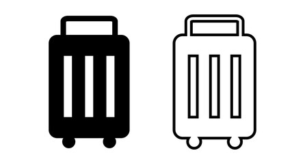 Suitcase icon set. Travel luggage. Trunk case. Vector.