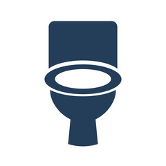 Front toilet silhouette icon. Vector.