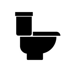 Toilet silhouette icon. Western style toilet. Vector.