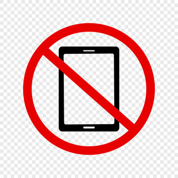 Smartphone use restriction sign. Silent mode. Vector.