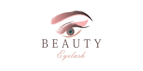 Eyelash extension logo design template for beauty salon with creative concept