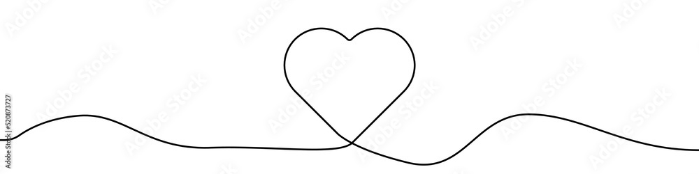 Poster heart line continuous drawing vector. one line heart vector background. heart linear icon. continuou