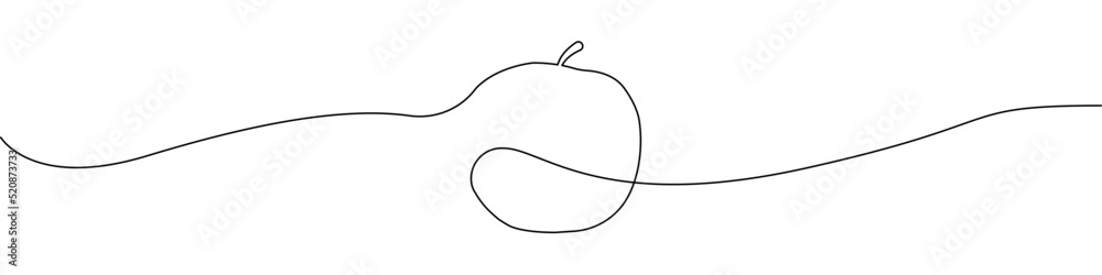 Poster apple line continuous drawing vector. one line apple vector background. apple drive linear icon. con
