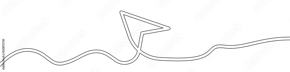 Poster arrow line continuous drawing vector. one line arrow vector background. arrow icon. continuous outli