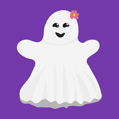 Fototapeta premium Ghost. Cute Halloween Ghost Vector.children's illustration of a cute ghost cartoon character