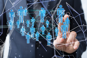 Abstract network of physical devices on the Internet using a network connection with statistics numbers 3d illustration