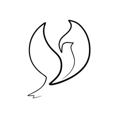 
Dove line drawing. Dove continuous line drawing. Fashionable minimalistic illustration. Bird symbol seamless line abstract minimalist outline drawing. EPS 10 vector.
