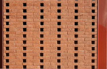 Red brick and structural steel lattice in Antwerp train station