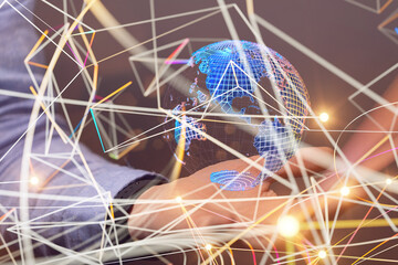 digital earth connection concept 3d.