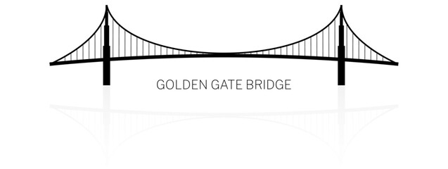 vectorized and stylized illustration of the golden gate bridge - obrazy, fototapety, plakaty