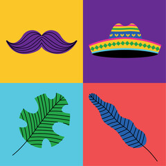cinco de mayo four icons