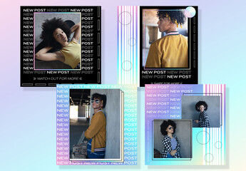Social Media Set with Pastel Gradients