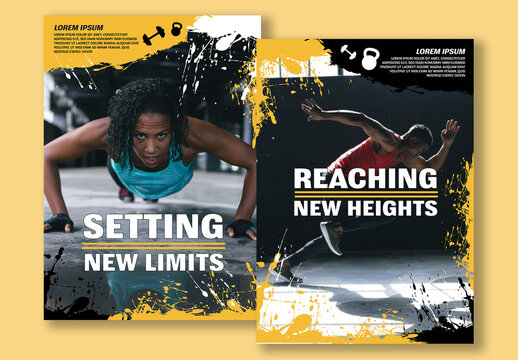 Black and Yellow Fitness Poster
