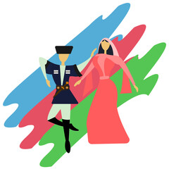 a guy and a girl dance folk azerbaijani dances