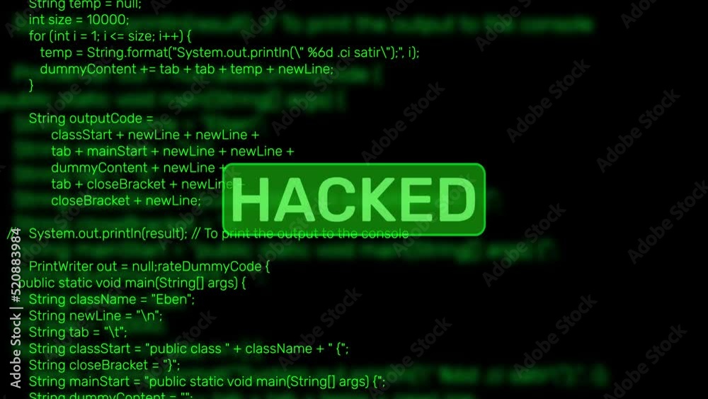 Poster green coding and hacking concept background animation 4k. system hacking attempts backdrop