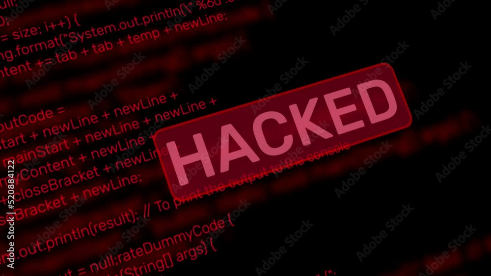 Poster modern hacking attempts red coding lines animation 4k. system hacking attempts background