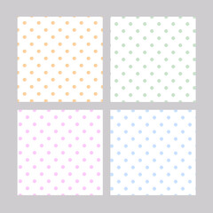 Abstract polka dot seamless pattern vector illustration in tender pastel color, repeat ornament for textile, fabric, cute kid home decor