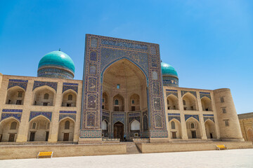 Mir-i Arab Madrasah entrance, Historic centre of Bukhara, Uzbekistan (UNESCO World Heritage)